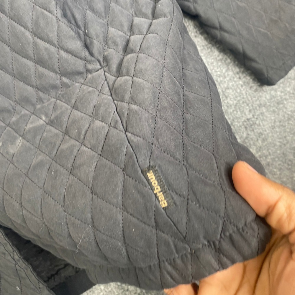 Barbour Womens Black Diamond Quilted Jacket Snap Front Coat Size US 4 UK 8 - Picture 6 of 11